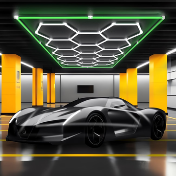 Hexagon LED Garage Light: Super Bright 76400LM Honeycomb Garage Light, 15 Hex DIY Hexagon Led Lights for Gym Basement Hair Salon