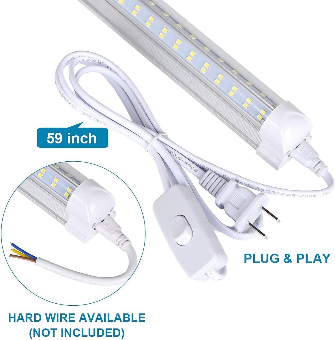 Used Led Lights Unpacked or Used LED Shop Light Fixture, 4FT, 50W 6500LM, 6000K Cold W ...