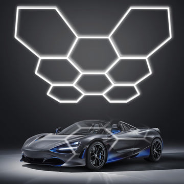 Hexagon LED Garage Light: Super Bright 45000LM Honeycomb Garage Light, 8 Hex DIY Hexagon Led Lights for Gym Basement Hair Salon