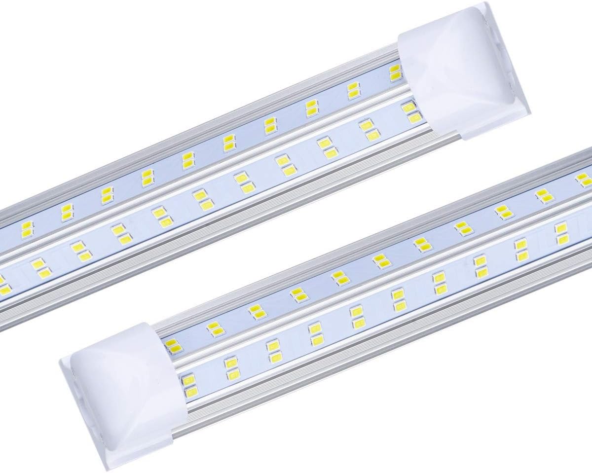 25 Pack 4FT LED Shop Light, 75W Integrated LED Tube Light,9000LM,6000K, Double Sided 4 Rows V Shape 270 Degree Lighting LED Bulbs for Garage Warehouse Workshop,Plug and Play,Linkable