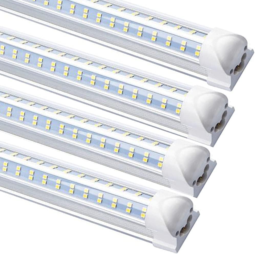 20 Pack-8ft LED Shop Light Fixture, 8 Foot Led Lights, 96'' T8 Integrated LED Tube, Linkable Led Bulbs for Garage, Warehouse, v Shape 120W 13500LM 6000K, Plug and Play, Clear Lens