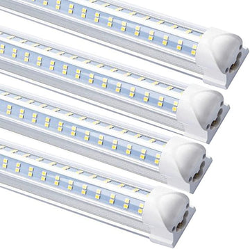 20 Pack-8ft LED Shop Light Fixture, 8 Foot Led Lights, 96'' T8 Integrated LED Tube, Linkable Led Bulbs for Garage, Warehouse, v Shape 120W 13500LM 6000K, Plug and Play, Clear Lens