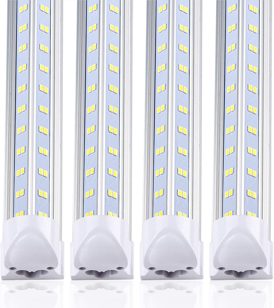 (10-Pack) 8ft LED Shop Light Fixture,V Shape 100W 18500LM 5000K (Daylight White),8 Foot, 96'' T8 Integrated LED Tube, Linkable Led Bulbs for Garage, Warehouse, Plug and Play, Clear Lens