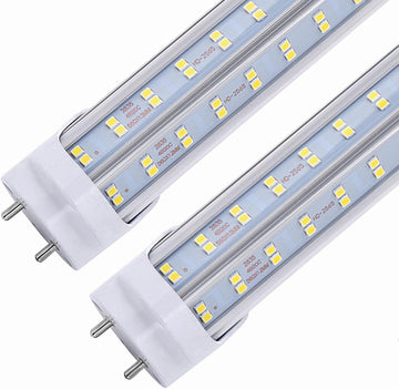25 PCS-LED Light Tubes 4FT 60W LED Bulbs Light, 384pcs LED Chips, Dual-End Powered, No T8 Ballast, Double Sided Four Row V Shape 270 Degree Lighting LED Tubes, 6000LM 6500K Clear Cover,