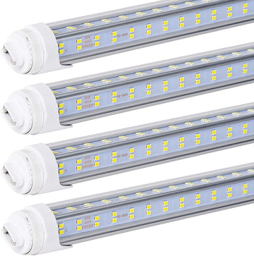 8Ft LED Light Tube, 120W 18800Lm 6500K,R17D/HO Base 270 Degree V Shape LED Chip Bulbs, Dual-End Powered,Clear Cover - 20 PCS