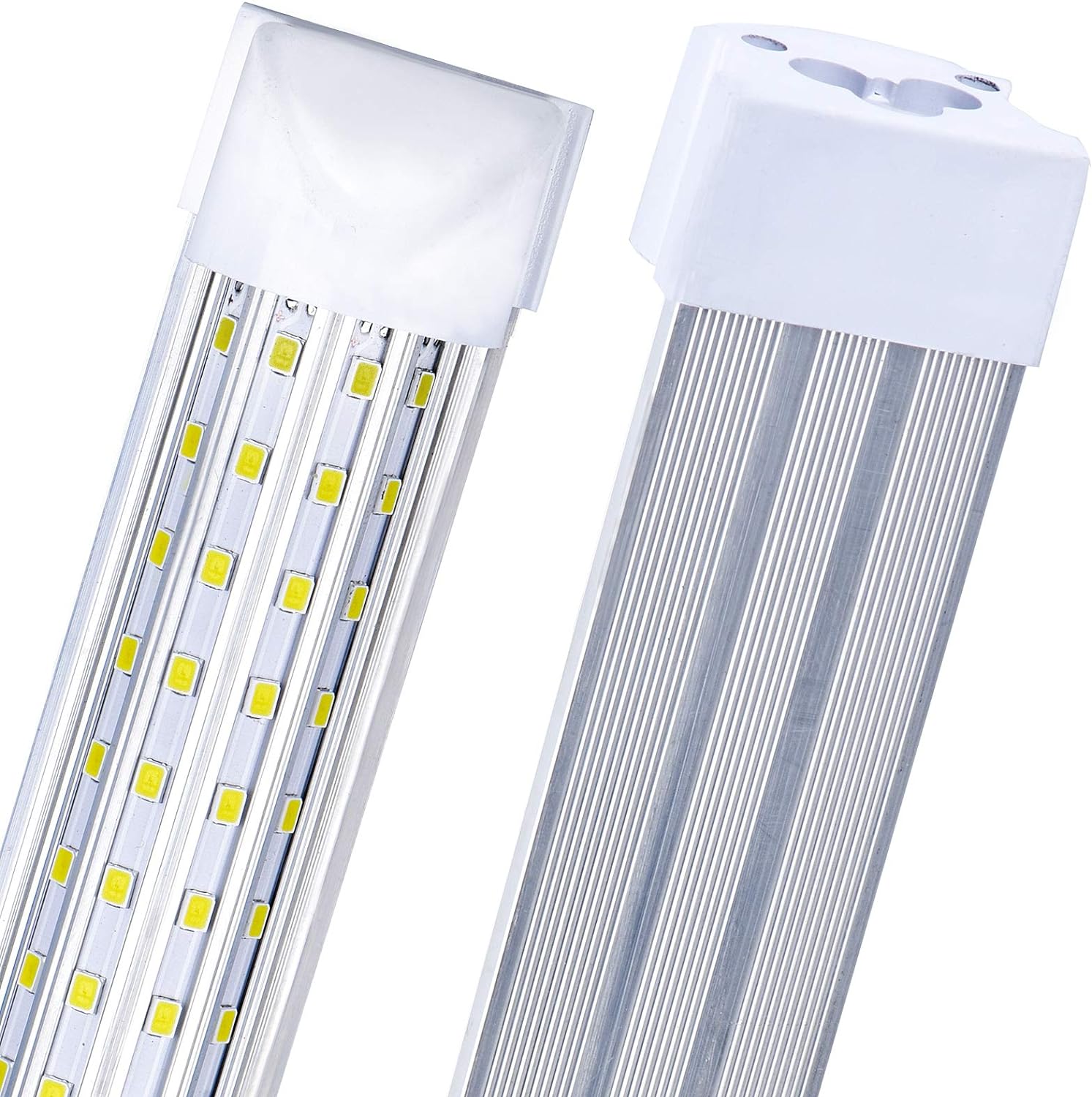 6-Pack, LED Shop Light, 4FT 75W 9000LM 5000K, Daylight White, U Shape, Clear Cover, Hight Output, Linkable Shop Lights, T8 LED Tube Lights, LED Shop Lights for Garage 8 Foot with Plug