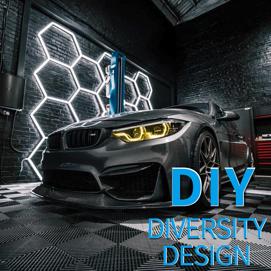 Hexagon LED Garage Light: Super Bright 45000LM Honeycomb Garage Light, 8 Hex DIY Hexagon Led Lights for Gym Basement Hair Salon